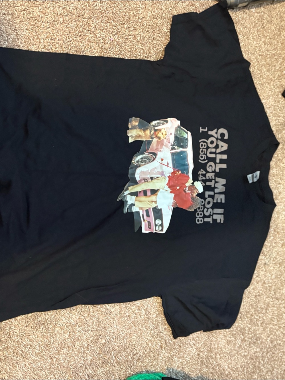 Gildan Black Kids Tee with Pink Car and Colorful Graphic